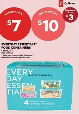 Real Canadian Superstore Everyday essentials food containers large offer