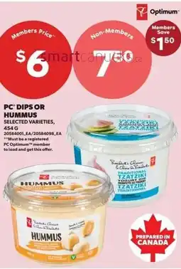 Real Canadian Superstore Pc dips or hummus offer