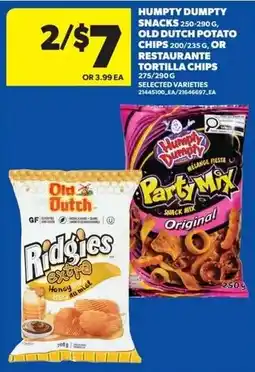 Real Canadian Superstore Humpty dumpty snacks, old dutch potato chips, or restaurante tortilla chips offer