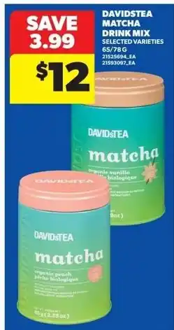Real Canadian Superstore Davidstea matcha drink mix offer