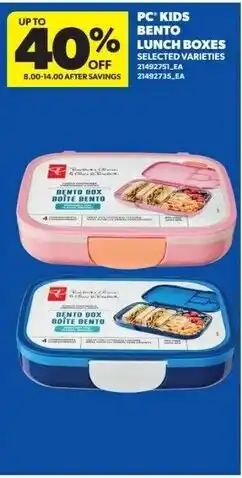 Real Canadian Superstore Pc' kids bento lunch boxes offer