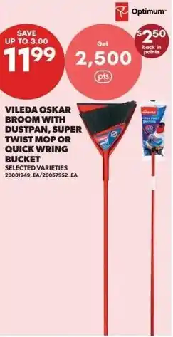 Real Canadian Superstore Vileda oskar broom with dustpan, super twist mop or quick wring bucket offer