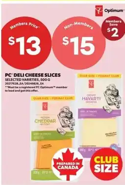 Real Canadian Superstore Pc deli cheese slices offer