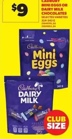 Real Canadian Superstore Cadbury mini eggs or dairy milk chocolates offer