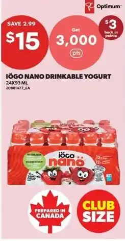 Real Canadian Superstore Iögo nano drinkable yogurt offer