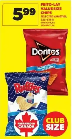 Real Canadian Superstore Frito-lay value size chips offer