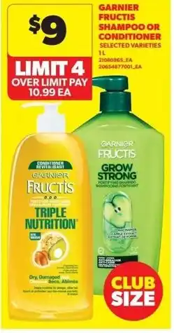 Real Canadian Superstore Garnier fructis shampoo or conditioner offer