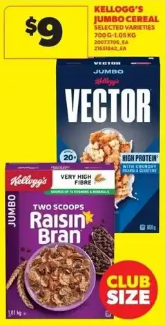 Real Canadian Superstore Kellogg's jumbo cereal offer
