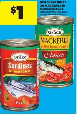Real Canadian Superstore Grace sardines or mackerel in tomato sauce offer