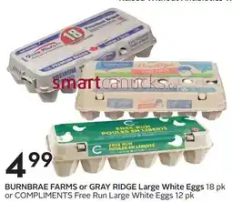 Sobeys BURNBRAE FARMS or GRAY RIDGE Large White Eggs offer