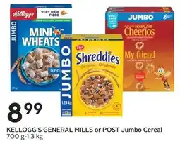 Sobeys KELLOGG'S GENERAL MILLS or POST Jumbo Cereal offer