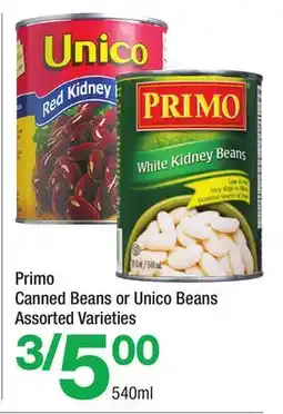 Highland Farms Primo Canned Beans or Unico Beans offer
