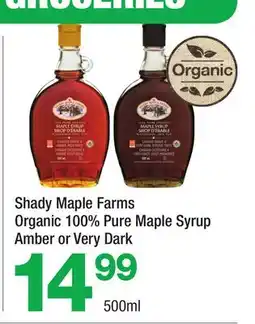 Highland Farms Shady Maple Farms Organic 100% Pure Maple Syrup Amber or Very Dark offer