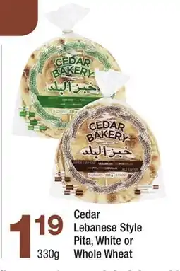 Highland Farms Cedar Lebanese Style Pita, White or Whole Wheat offer