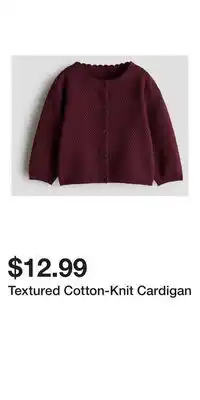 H&M Textured Cotton-Knit Cardigan offer