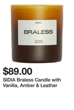 Sephora SIDIA Braless Candle with Vanilla, Amber & Leather offer