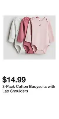 H&M 3-Pack Cotton Bodysuits with Lap Shoulders offer
