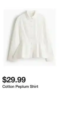 H&M Cotton Peplum Shirt offer