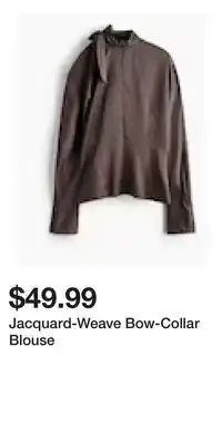 H&M Jacquard-Weave Bow-Collar Blouse offer