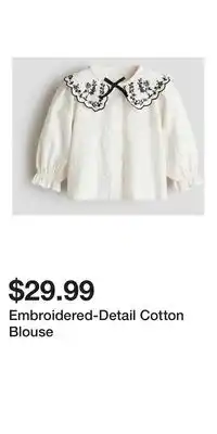 H&M Embroidered-Detail Cotton Blouse offer
