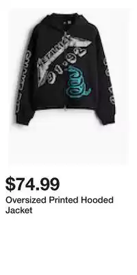 H&M Oversized Printed Hooded Jacket offer