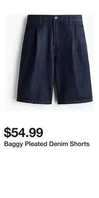 H&M Baggy Pleated Denim Shorts offer