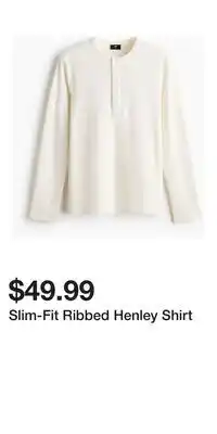 H&M Slim-Fit Ribbed Henley Shirt offer