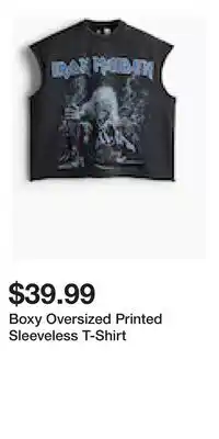 H&M Boxy Oversized Printed Sleeveless T-Shirt offer