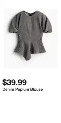 H&M Denim Peplum Blouse offer