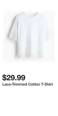H&M Lace-Trimmed Cotton T-Shirt offer