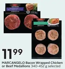 Sobeys MARCANGELO Bacon Wrapped Chicken or Beef Medallions offer