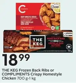 Sobeys THE KEG Frozen Back Ribs or COMPLIMENTS Crispy Homestyle Chicken offer