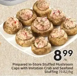 Sobeys Prepared In-Store Stuffed Mushroom Caps with Imitation Crab and Seafood Stuffing offer