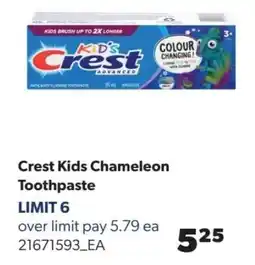 Real Canadian Superstore Crest Kids Chameleon Toothpaste offer