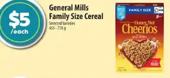 General Mills Family Size Cereal