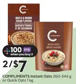 Sobeys COMPLIMENTS Instant Oats offer