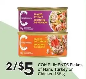 Sobeys COMPLIMENTS Flakes of Ham, Turkey or Chicken offer