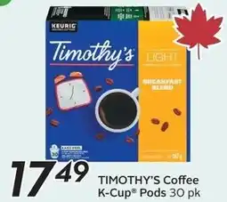 Sobeys TIMOTHY'S Coffee K-Cup offer