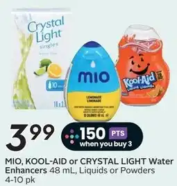 Sobeys MIO, KOOL-AID or CRYSTAL LIGHT Water Enhancers offer