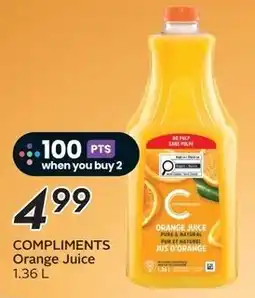 Sobeys COMPLIMENTS Orange Juice offer