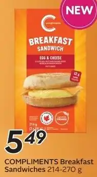 Sobeys COMPLIMENTS Breakfast Sandwiches offer