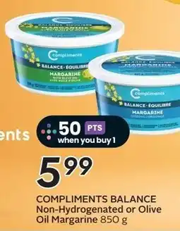 Sobeys COMPLIMENTS BALANCE Non-Hydrogenated or Olive Oil Margarine offer