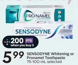 Sobeys SENSODYNE Whitening or Pronamel Toothpaste offer