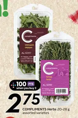 Sobeys COMPLIMENTS Herbs offer