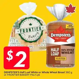 Sobeys DEMPSTER'S Half Loaf White or Whole Wheat Bread offer