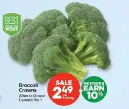 Calgary Co-op Broccoli crowns offer