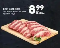 Calgary Co-op Beef Back Ribs offer