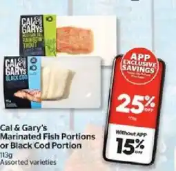 Calgary Co-op Cal & gary's marinated fish portions or black cod portion offer