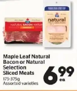 Calgary Co-op Maple leaf natural bacon or natura sliced meats offer