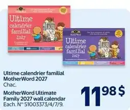 Walmart MotherWord Ultimate Family 2027 wall calendar offer